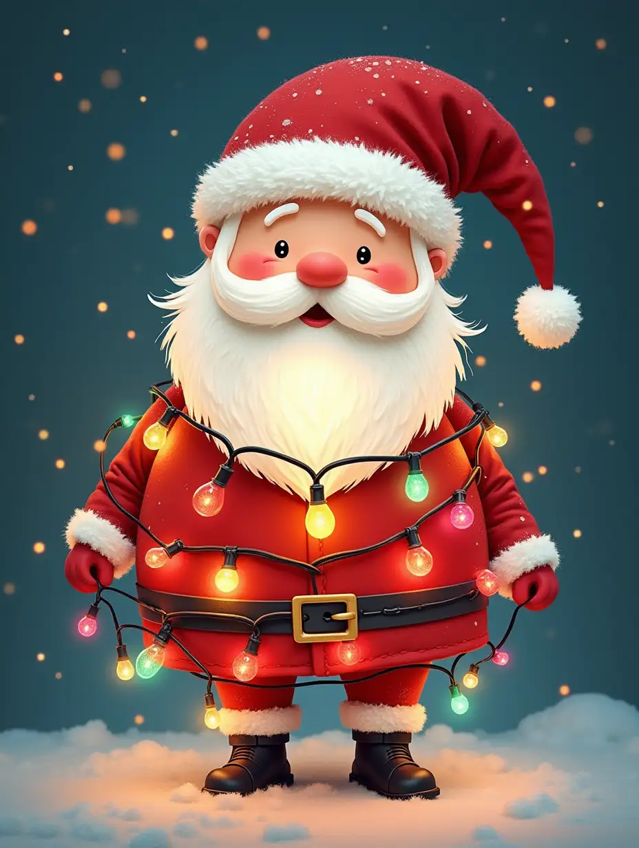 Glowing Christmas Lights Santa Claus Character