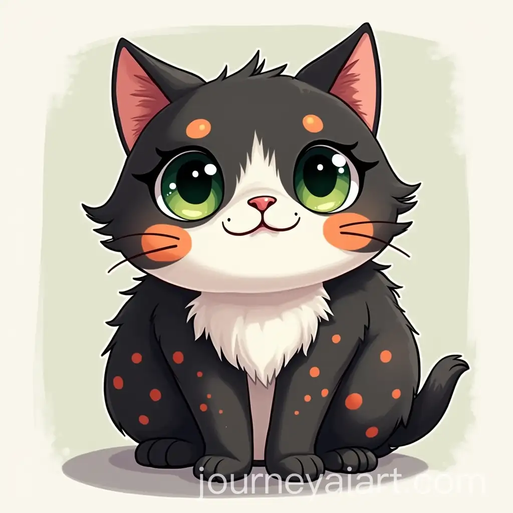 Roundfaced-Turtle-Coat-Cat-with-Green-Eyes-and-Unique-Fur-Patterns