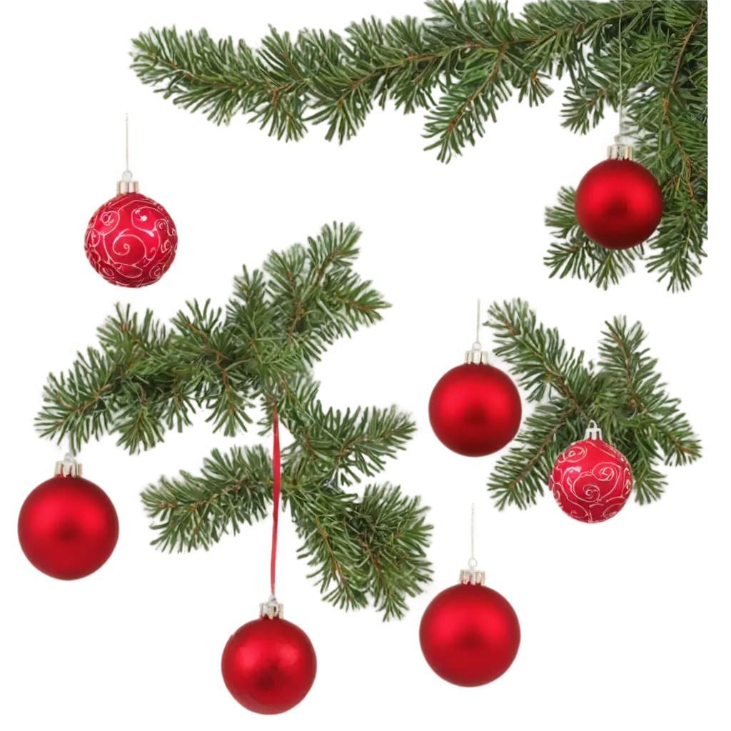 Natural-Christmas-Tree-Branches-with-Red-Balls-PNG-HighQuality-Image-for-Holiday-Designs