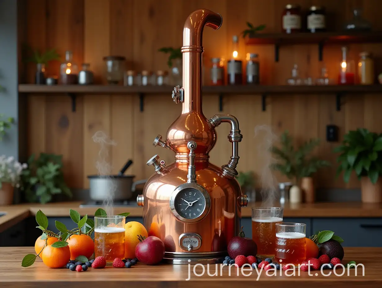 Homemade-Alcohol-Distillation-Setup-with-Fresh-Ingredients