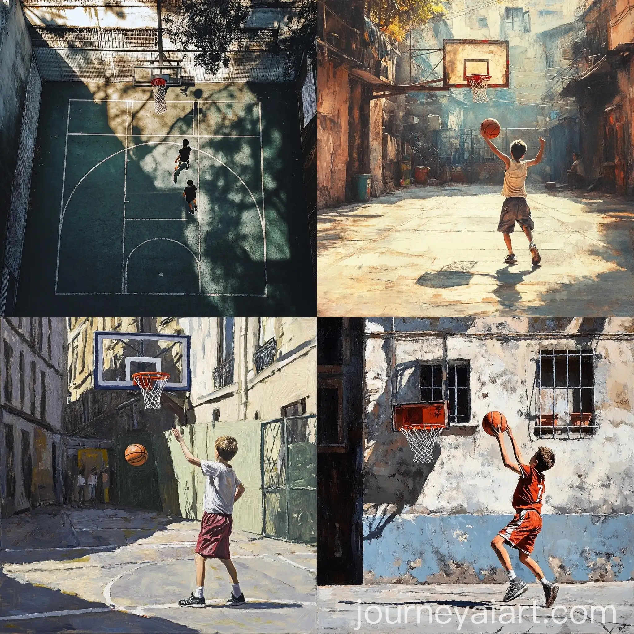 Boy-Playing-Basketball-on-Street-Court