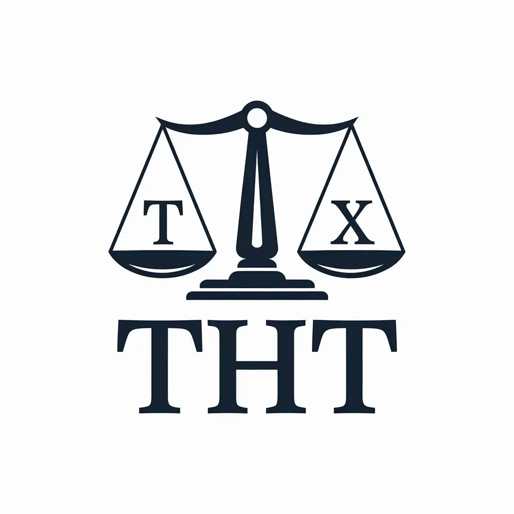 LOGO Design For THT Scales Created with T and X Letters in Moderate Style for Legal Industry