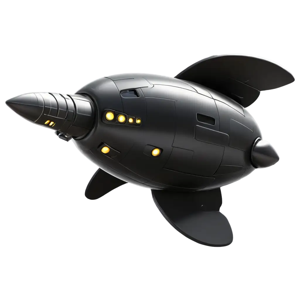 Stunning-3D-Cartoon-Image-of-a-Black-Spaceship-in-PNG-Format-for-Enhanced-Quality