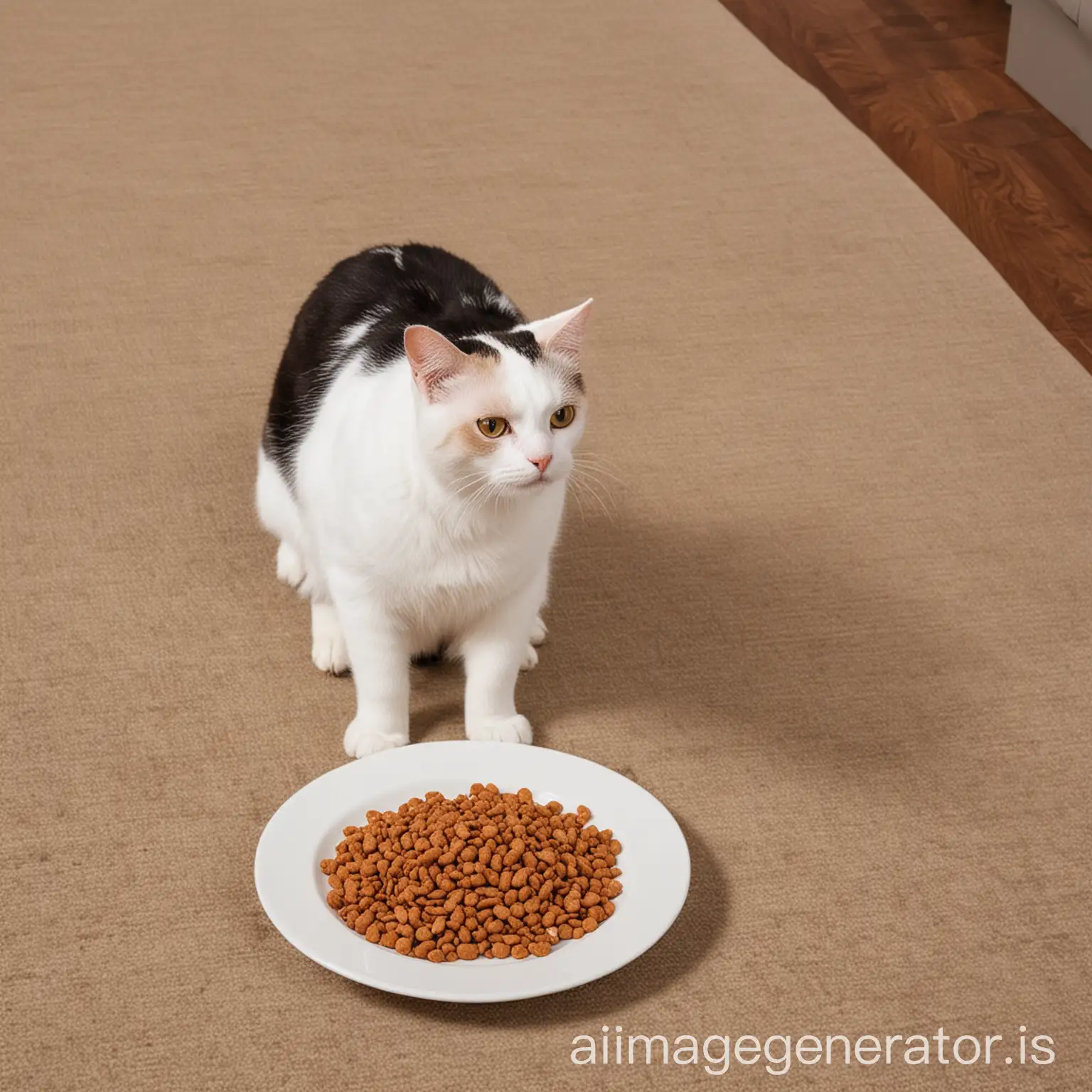 Defeated-Cats-Discovery-of-Tempting-Cat-Food-Plate