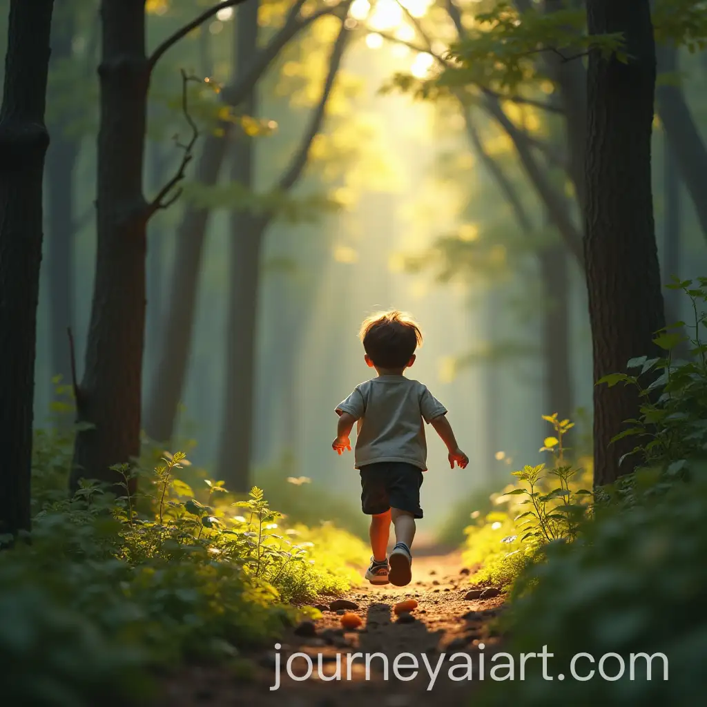 Boy-Running-Through-a-Lush-Forest-Path
