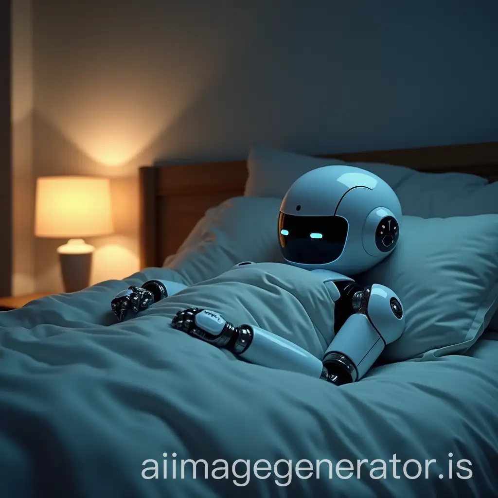 Robot-Sleeping-Peacefully-in-a-Bed