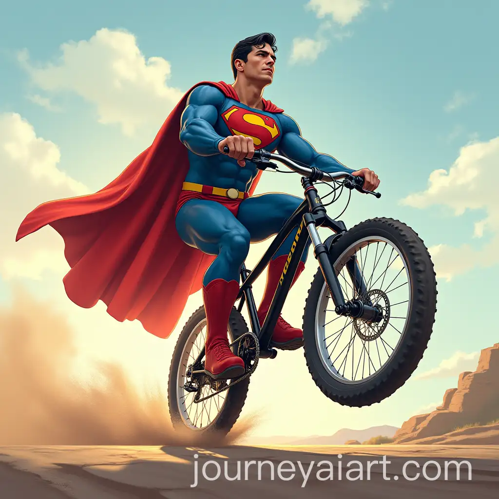 Superman-Riding-a-Bike-in-Dynamic-Action-Pose
