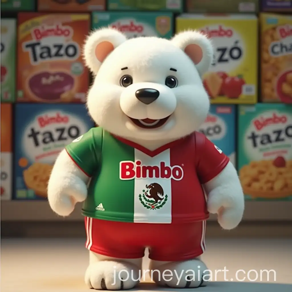 Bimbo-Brand-White-Bear-in-Mexican-Team-Suit-Promoting-Tazos-and-Prizes