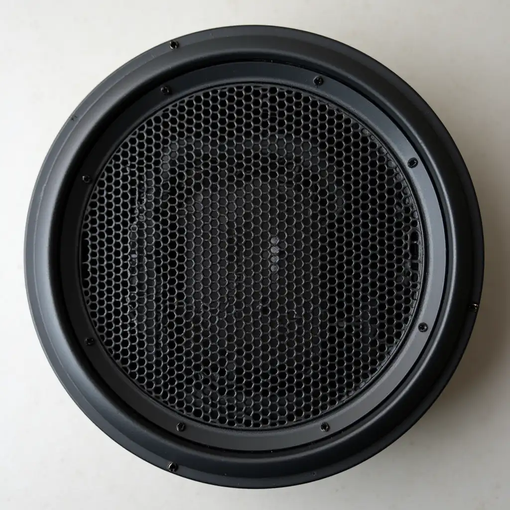 image of a grill grid WITH LARGE CELLS for speakers ROUND, view from above, suitable for use in Blender