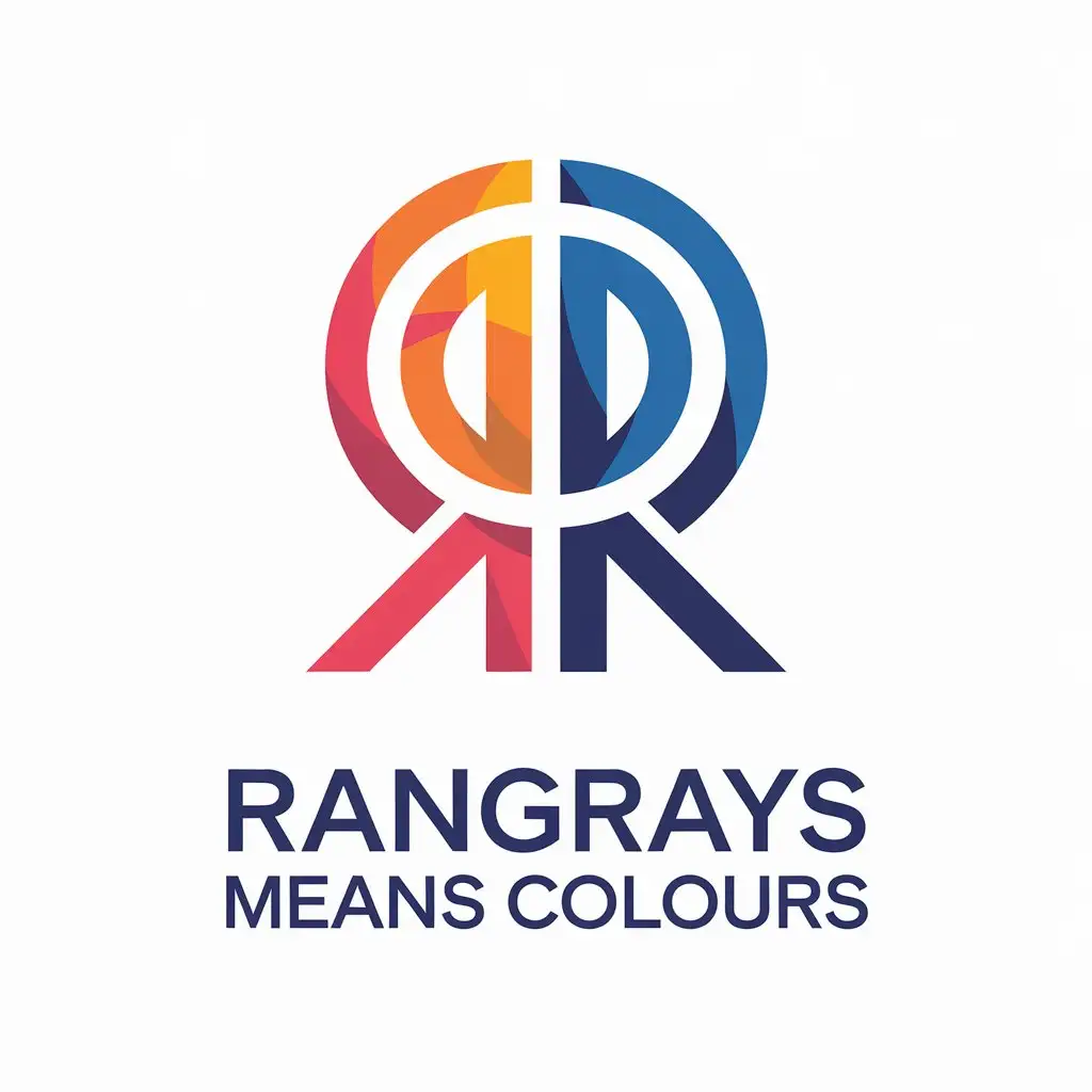 LOGO Design for Rangrays Vector Design with RR Symbol and Clear Background