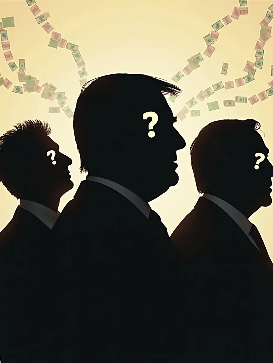 Silhouettes-of-Influential-Figures-with-Question-Marks-Offshore-Bank-Accounts-and-Money-Trails