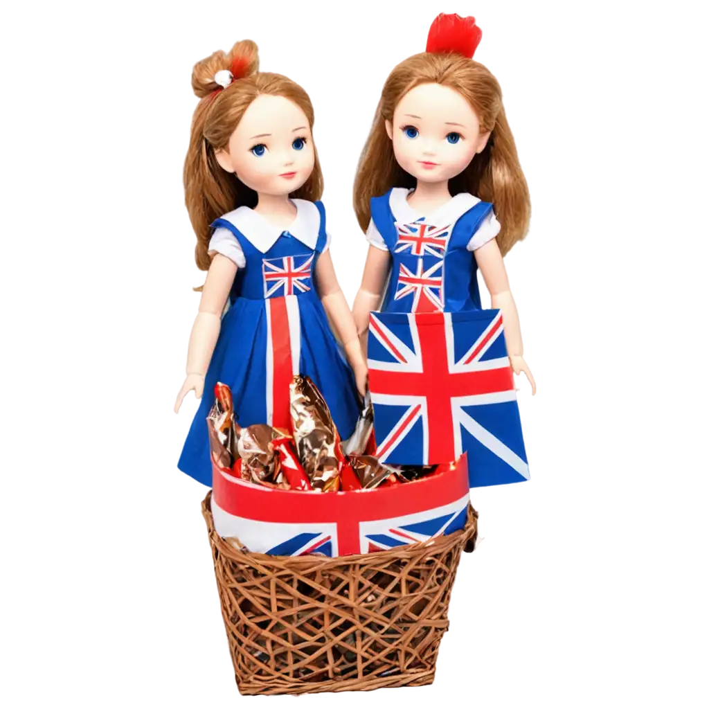 UK-Flag-Outfit-Theme-Basket-of-Dolls-Chocolates-and-Paper-Shreds-in-PNG-Format