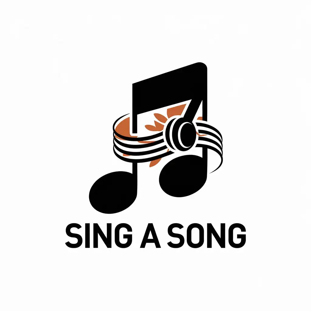 LOGO Design for Sing a Song Vector Logo with Notes Headphones and Moderate Style for Entertainment Industry