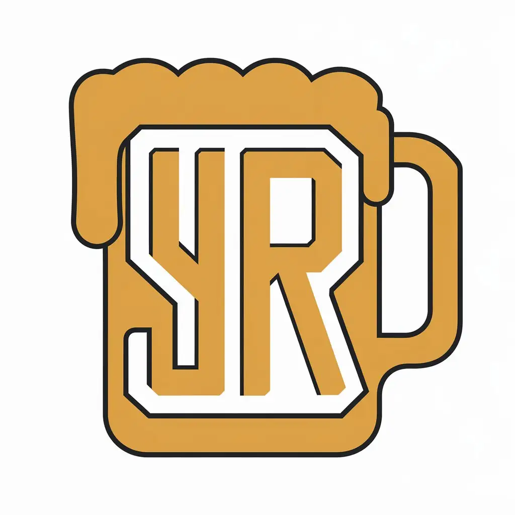 LOGO Design for YR Beer Shape Letter Transformation with Thin Lines for Retail Industry