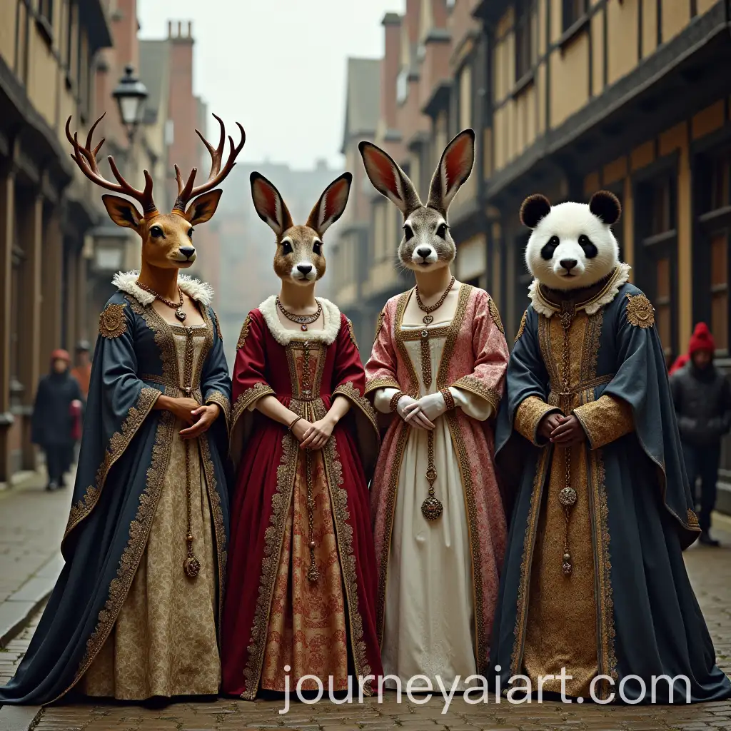 Surreal-Gathering-of-AnimalHeaded-British-Queens-in-Medieval-London
