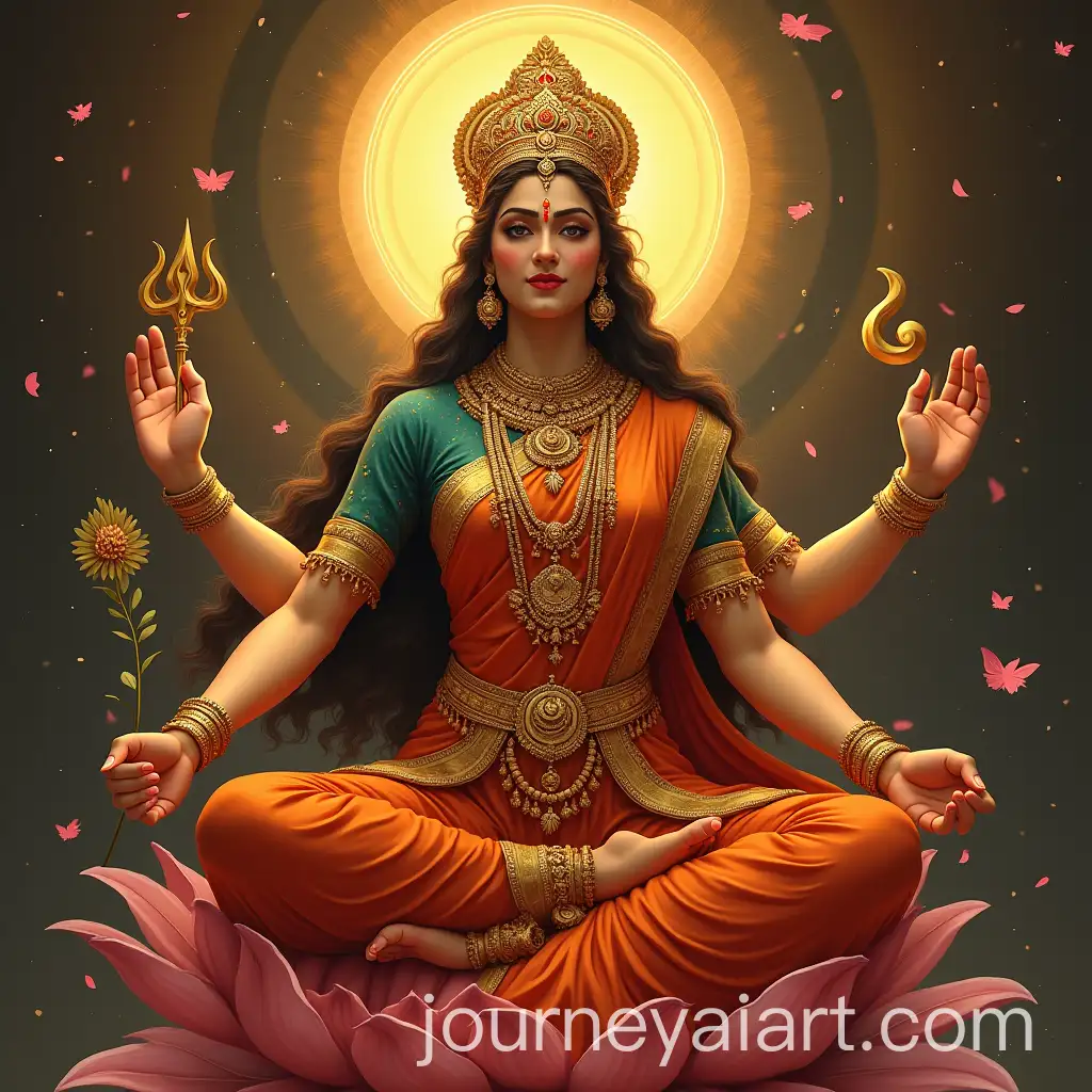 Lalitha-Devi-Surrounded-by-Divine-Symbols-and-Colors