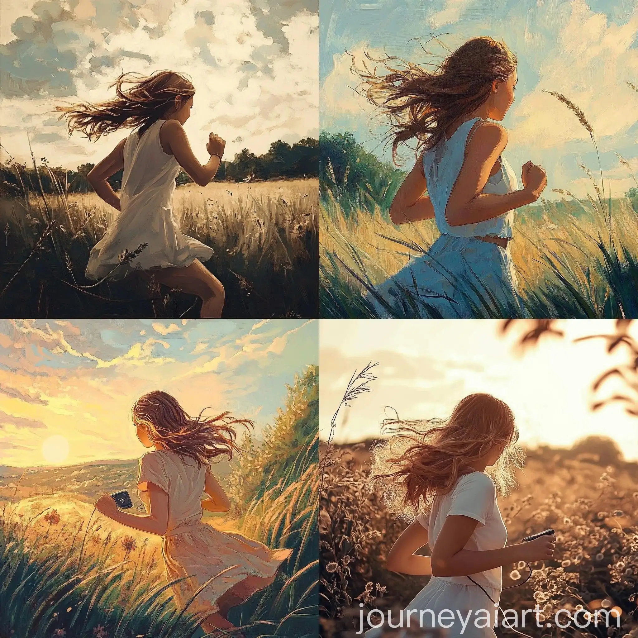 Young-Girl-Running-Joyfully-in-a-Sunlit-Field