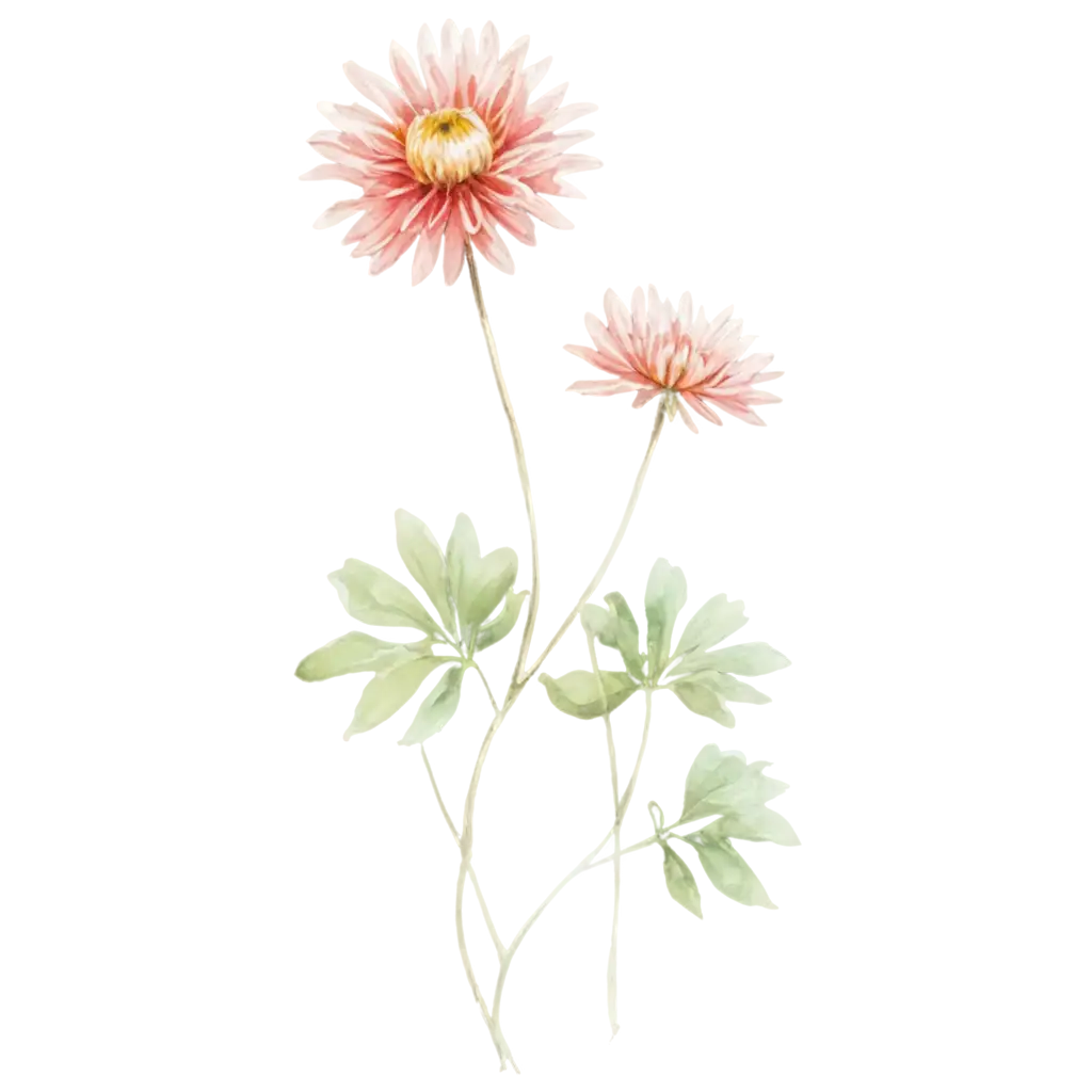 Stunning-Watercolour-Painted-Style-Chrysanthemum-PNG-for-Versatile-Creative-Applications