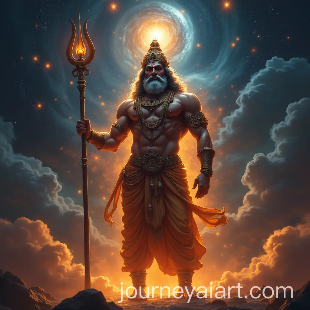 Muscular-Hanuman-Praying-to-Lord-Shri-Ram-in-Cosmic-Universe