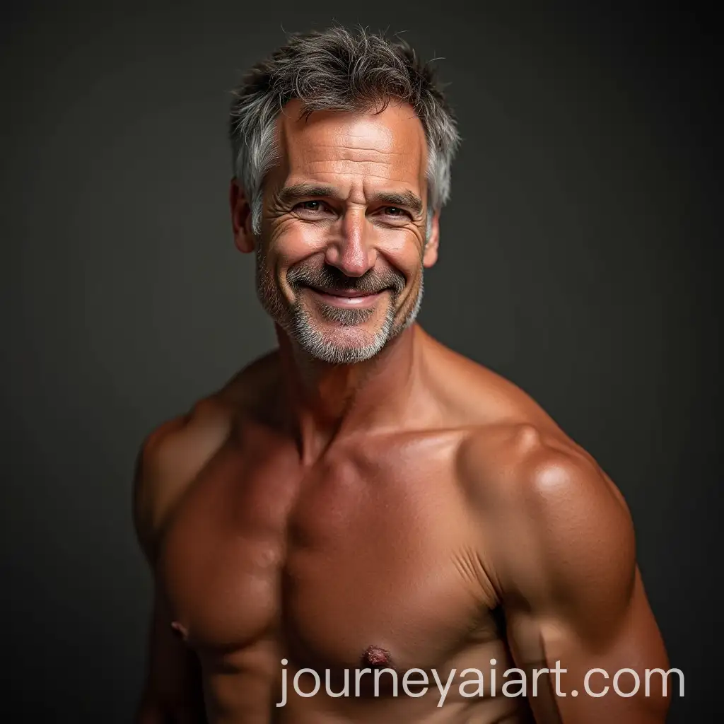 Muscular-55YearOld-Man-with-Greying-Brown-Hair-and-Angular-Jaw-Smiling-Slightly