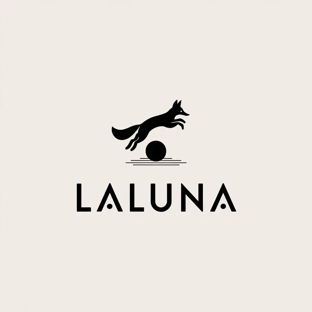 LOGO-Design-for-LaLuna-Minimalist-Fox-Moon-Jump-with-Vector-Art