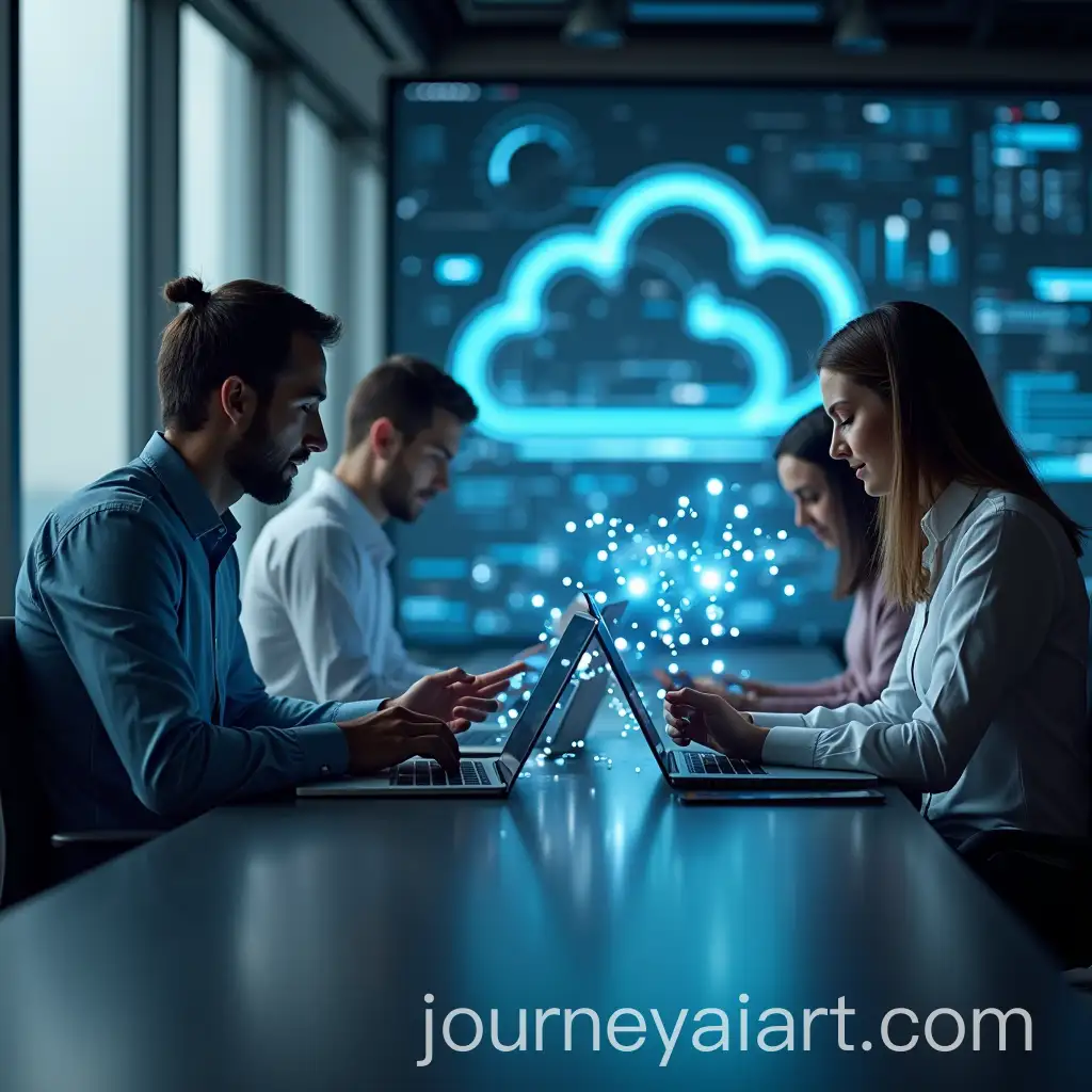 Business-Team-Working-with-Laptops-and-Tablets-in-ModernAI-Art-Prompt-Expansion-Office-with-Futuristic-IT-Icons