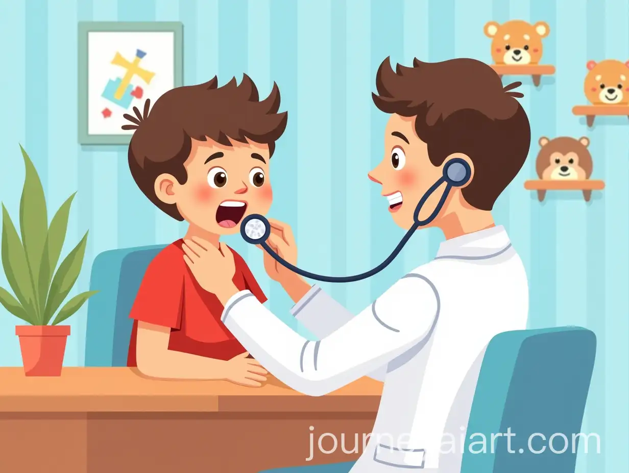 Boy-Being-Examined-by-Pediatrician-in-ColorAI-Image-Prompt-Expansionful-Doctors-Office