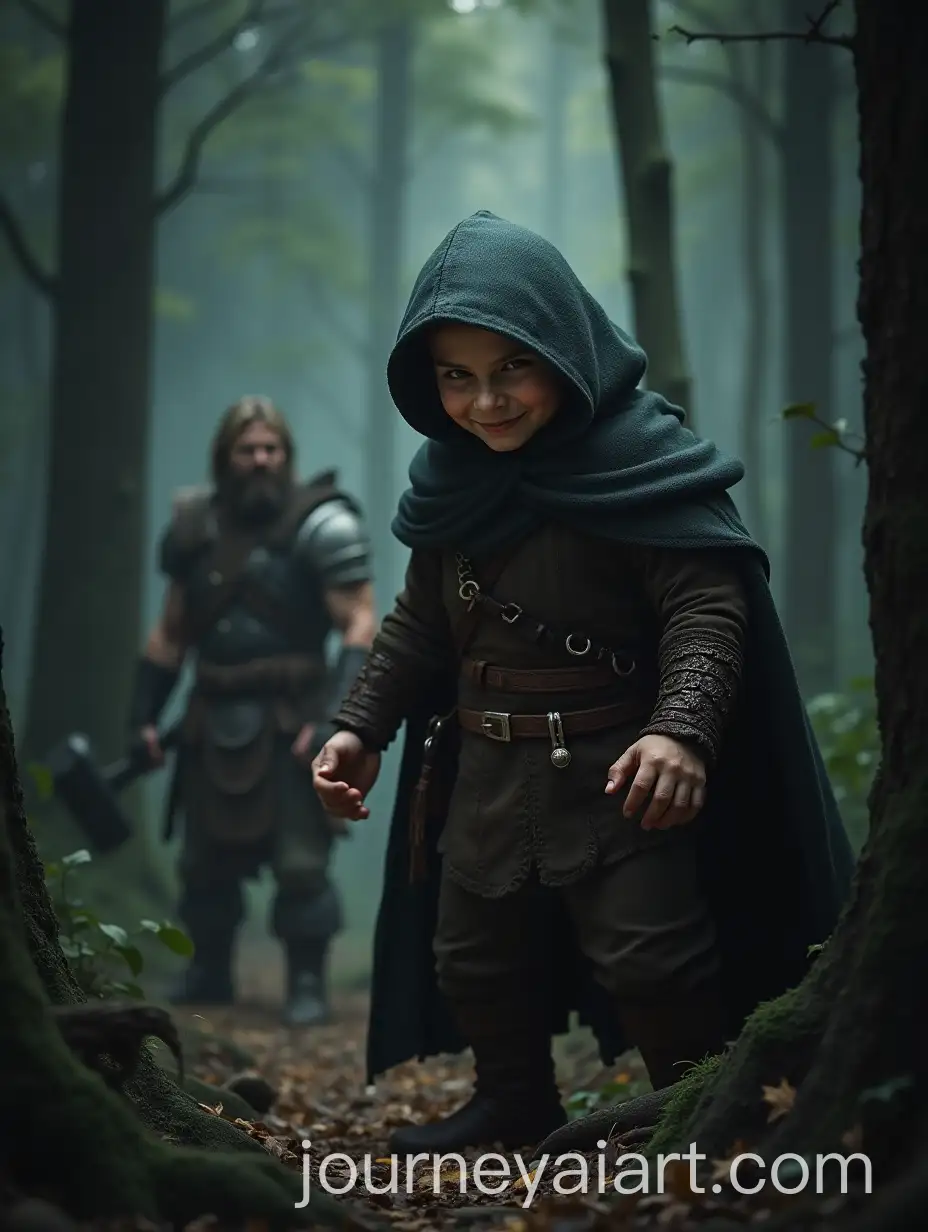 Fantasy-Dungeons-and-Dragons-Characters-in-Dark-Forest-Adventure