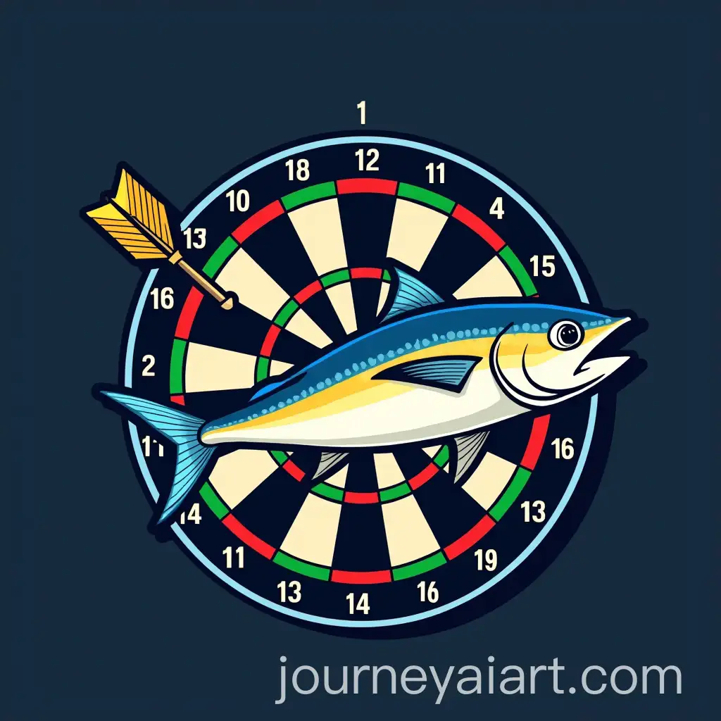 NAUTS-Dart-Team-Logo-Featuring-Tuna-Arrow-and-Dartboard-with-Number-16