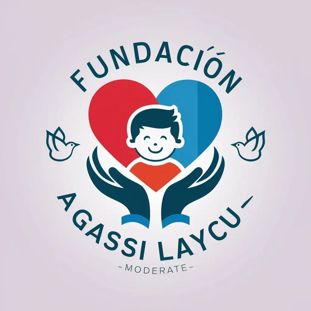 LOGO-Design-for-FUNDACIN-AGAPEMASSI-LAYCU-Heart-Edge-Happy-Boy-Dove-Open-Hands-with-Book-Theme