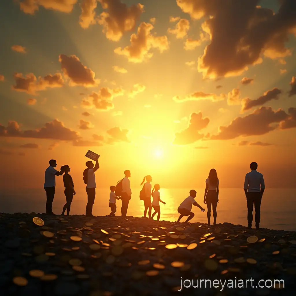 Symbols-of-FinancialFinancial-growth-and-freedom-Growth-and-Freedom-with-Golden-Light-and-Silhouettes