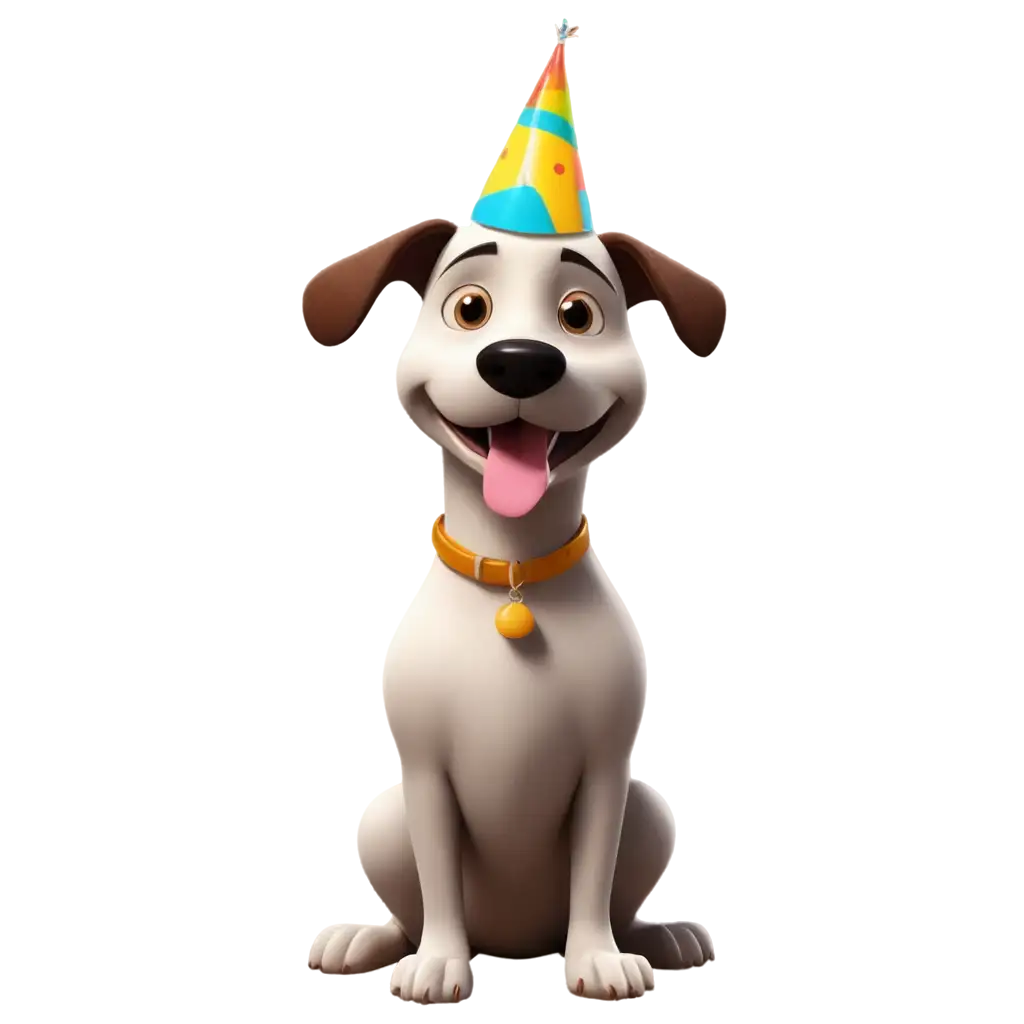 Cartoon-Dog-Celebrating-Birthday-PNG-Image-Joyful-Cartoon-Character-Design