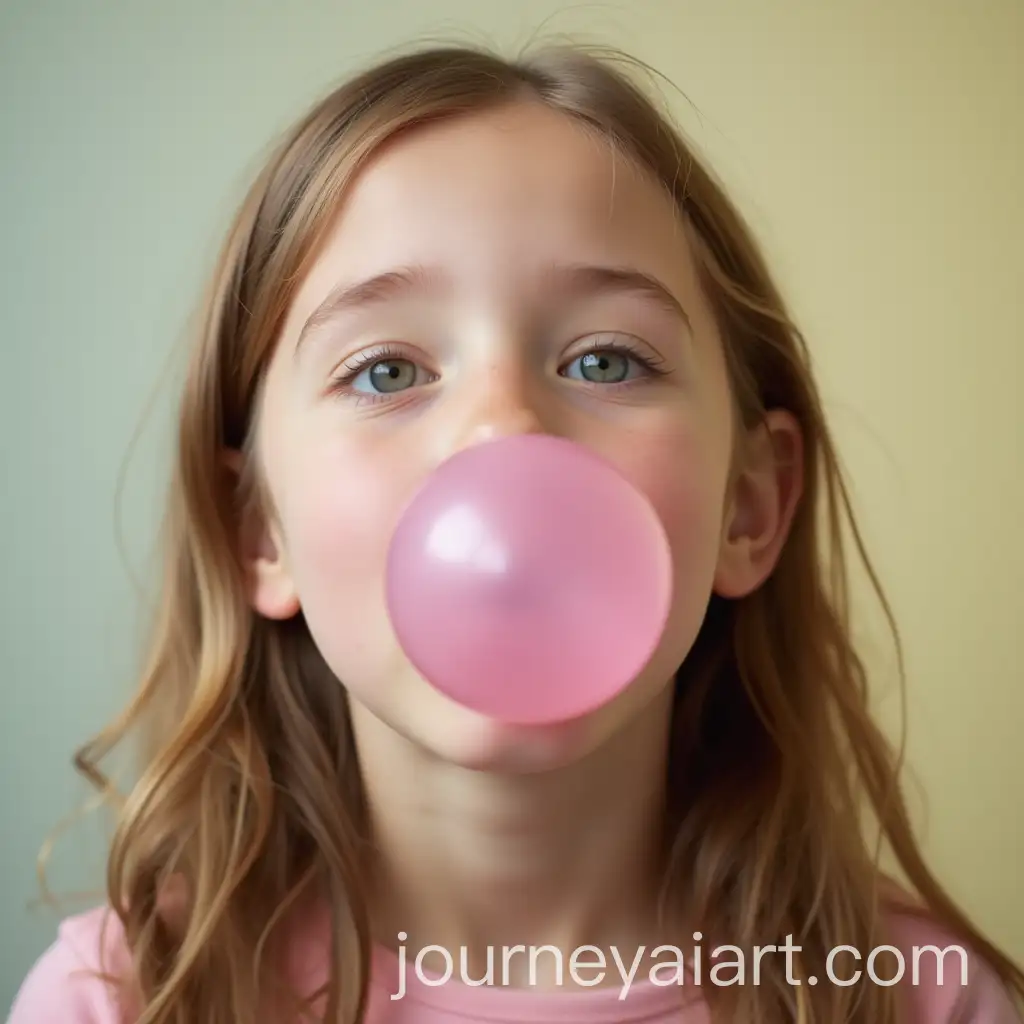 Girl-Blowing-Bubble-Gum-Bubble-with-Playful-Expression