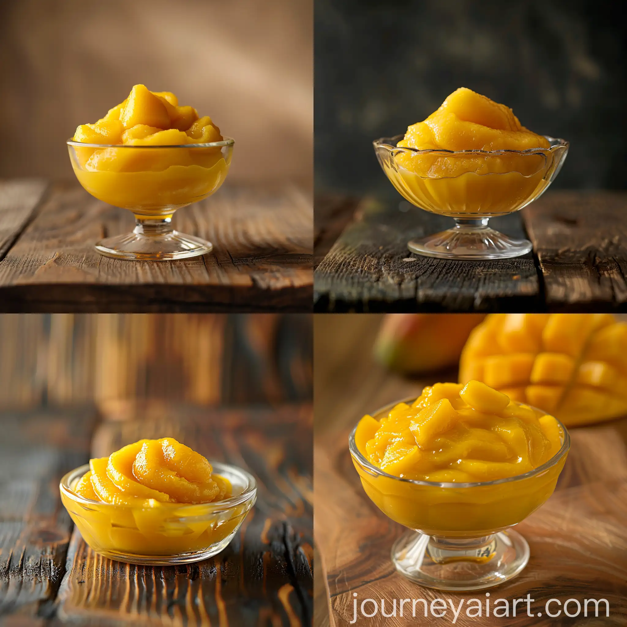 Luxurious-Mango-Puree-in-Elegant-Glass-Bowl-on-Polished-Wooden-Table