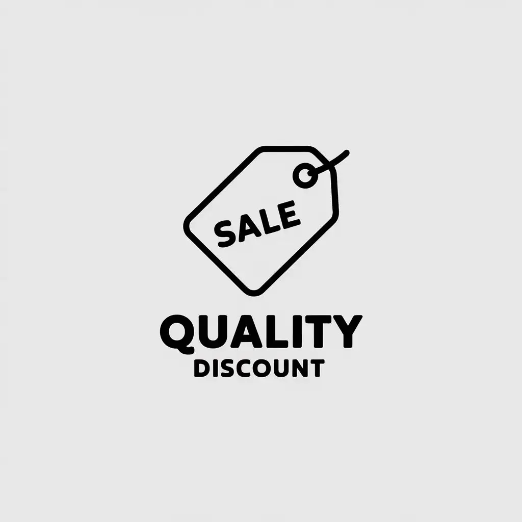 a vector logo design,with the text "quality discount", main symbol:sale,Minimalistic,be used in Retail industry,clear background