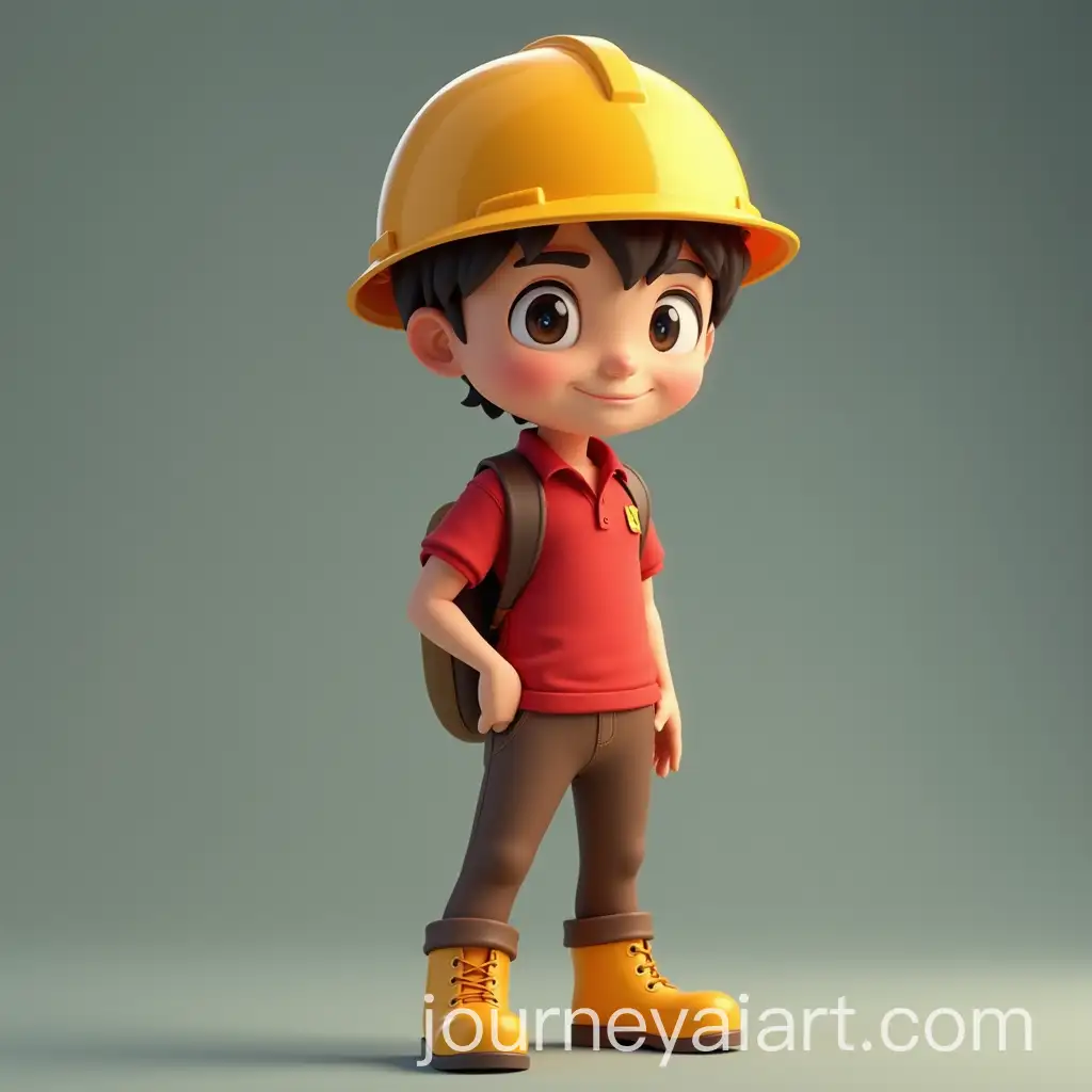 Wizard-Character-in-Red-Polo-Shirt-and-Yellow-Helmet