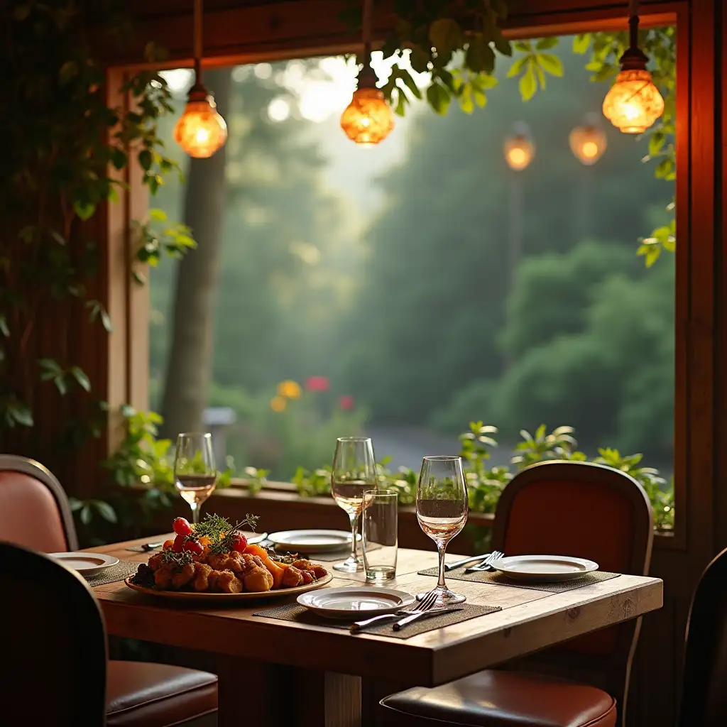 Restaurant-with-Delicious-Food-and-Scenic-Forest-View