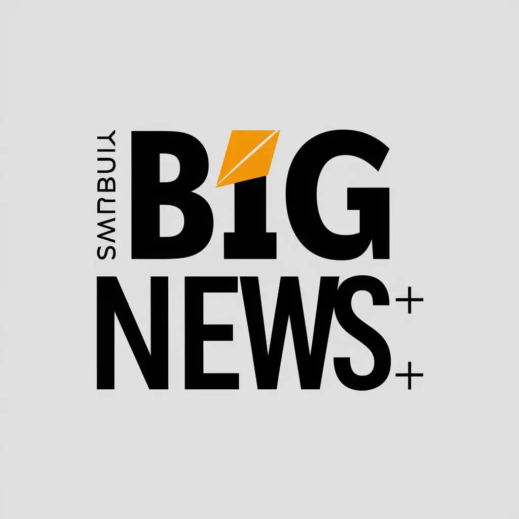 a vector logo design,with the text "Bignews18+", main symbol:Novostи,complex,clear background