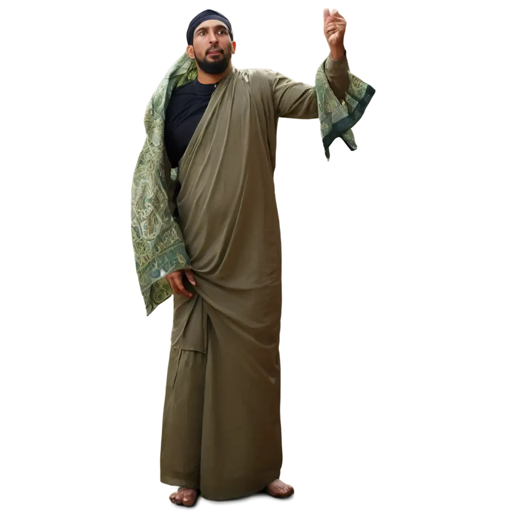 Muslim-Man-in-Sarong-and-Peci-Facing-Up-HighQuality-PNG-Image-for-Diverse-Uses