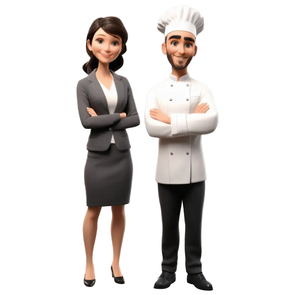 Professional-PNG-Image-of-Hotel-Management-Students-in-Chef-Coats-3D-Model