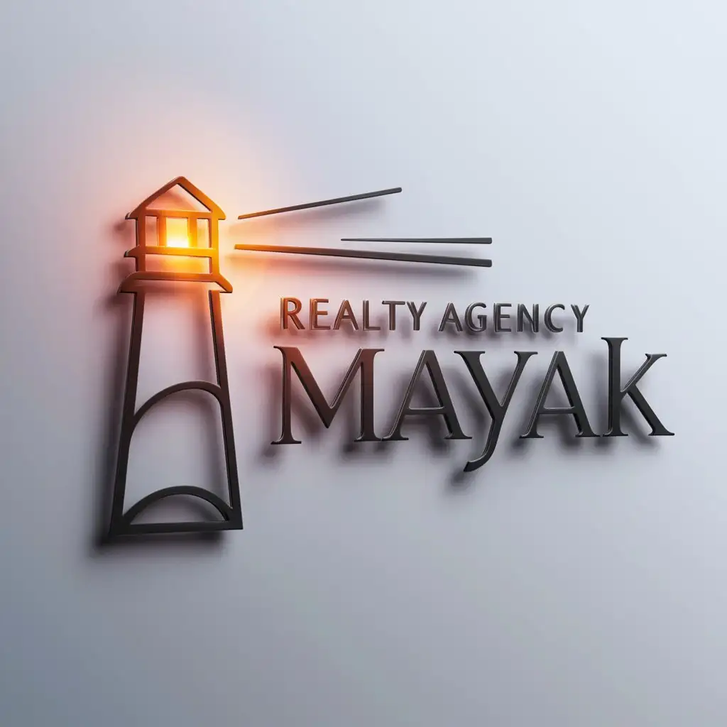 LOGO-Design-For-Realty-Agency-MAYAK-Lighthouse-Symbol-with-Moderate-Clear-Background