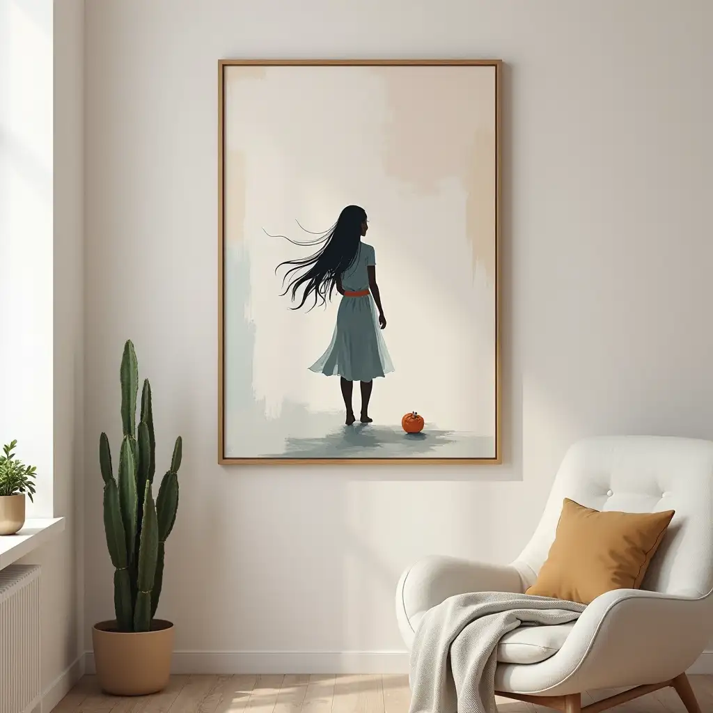 Abstract-Minimalist-Painting-of-a-Girl-on-a-Wall