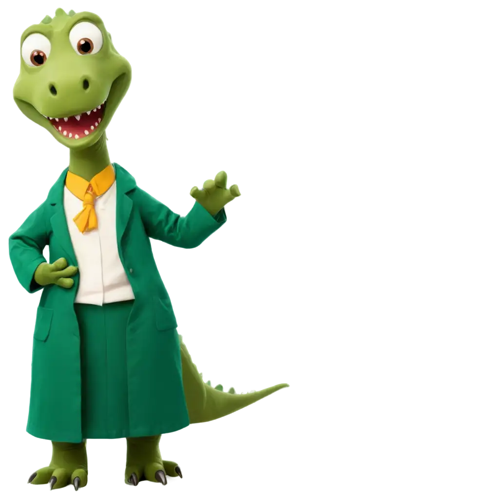 Dinosaur-Teacher-PNG-Image-Educator-Dressed-in-Gown