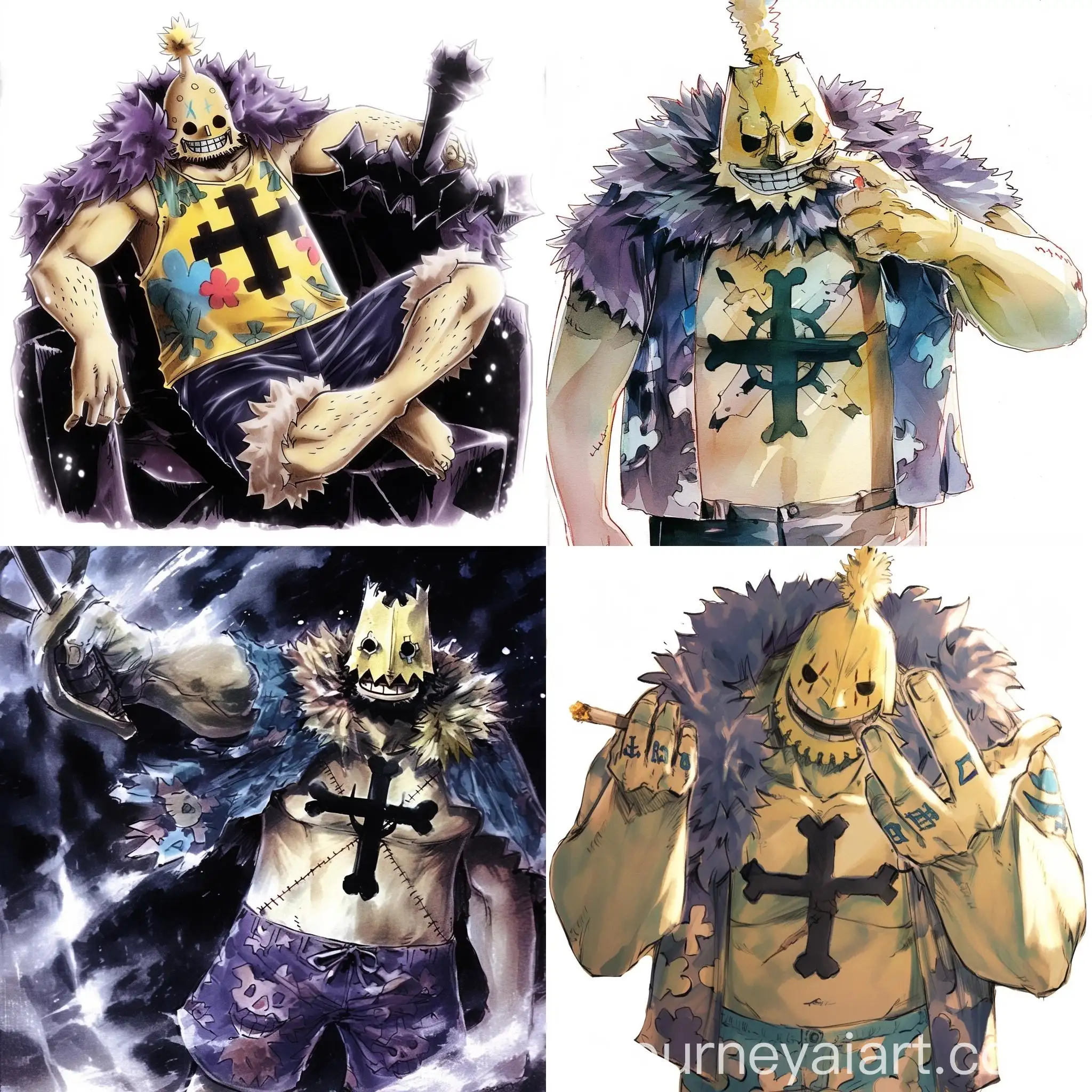 Watercolor-Pirate-Character-from-Manga-One-Piece