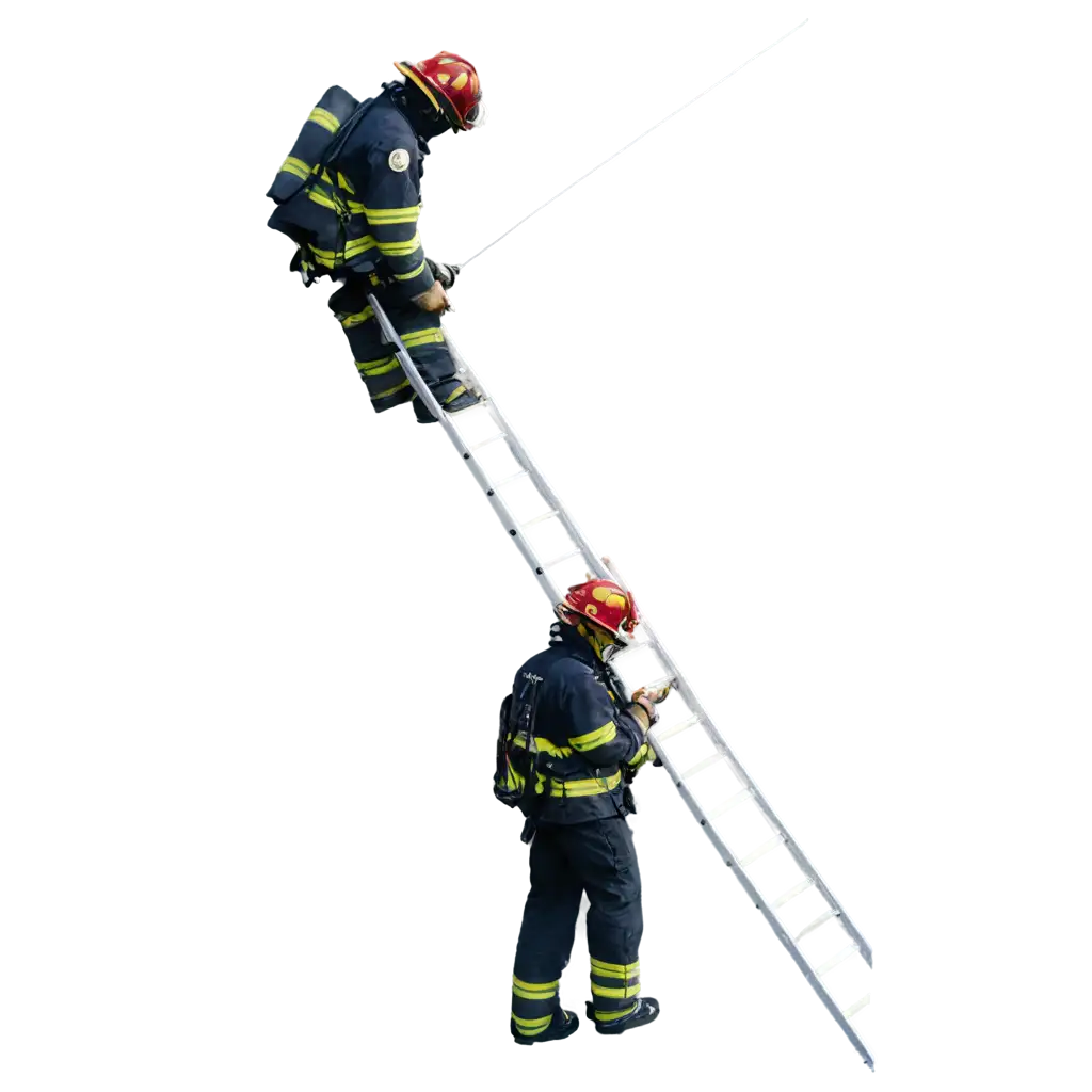 Professional-PNG-Image-of-a-Firefighter-on-a-Ladder-Enhanced-Clarity-and-Quality