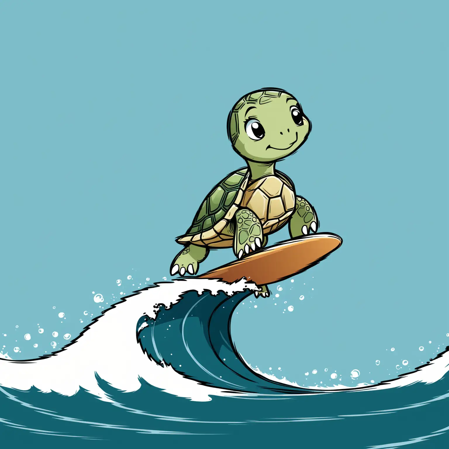 Minimalistic-Cartoon-Turtle-Surfing-on-a-Wave