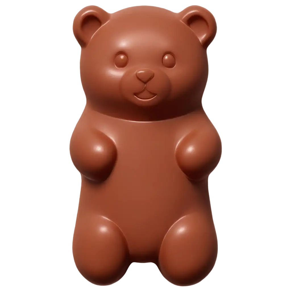 Chocolate-Aesthetic-Cute-and-Plain-2D-Gummy-Bear-PNG-Image