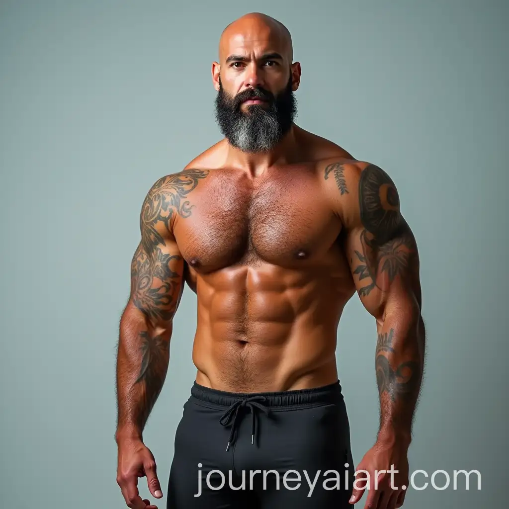 Muscular-Surfer-and-Marine-Biologist-with-Tattoos-and-SilverFlecked-Beard