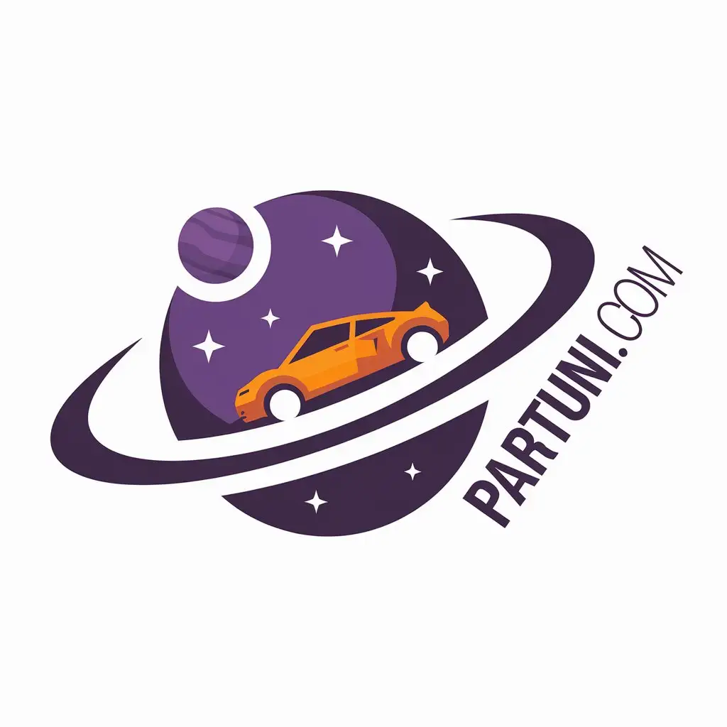 LOGO Design for Partunicom Purple and Orange Universe Planet Car Vehicle