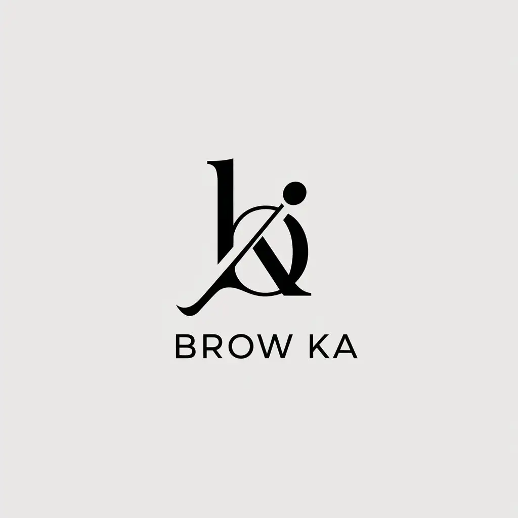 a vector logo design,with the text "BROW KA", main symbol:B и K,Minimalistic,be used in Beauty Spa industry,clear background